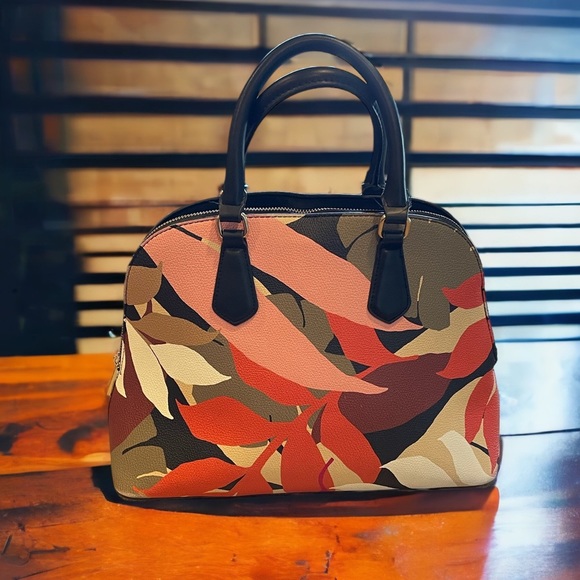 a new day Handbags - A New Day Vegan Leather Floral Pattern Satchel Handbag
